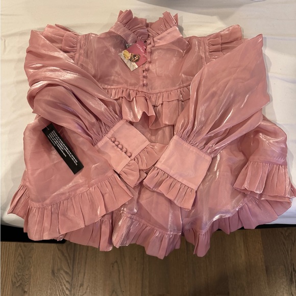 Sister Jane Grapefruit Ruffle Bow Top - Picture 6 of 7